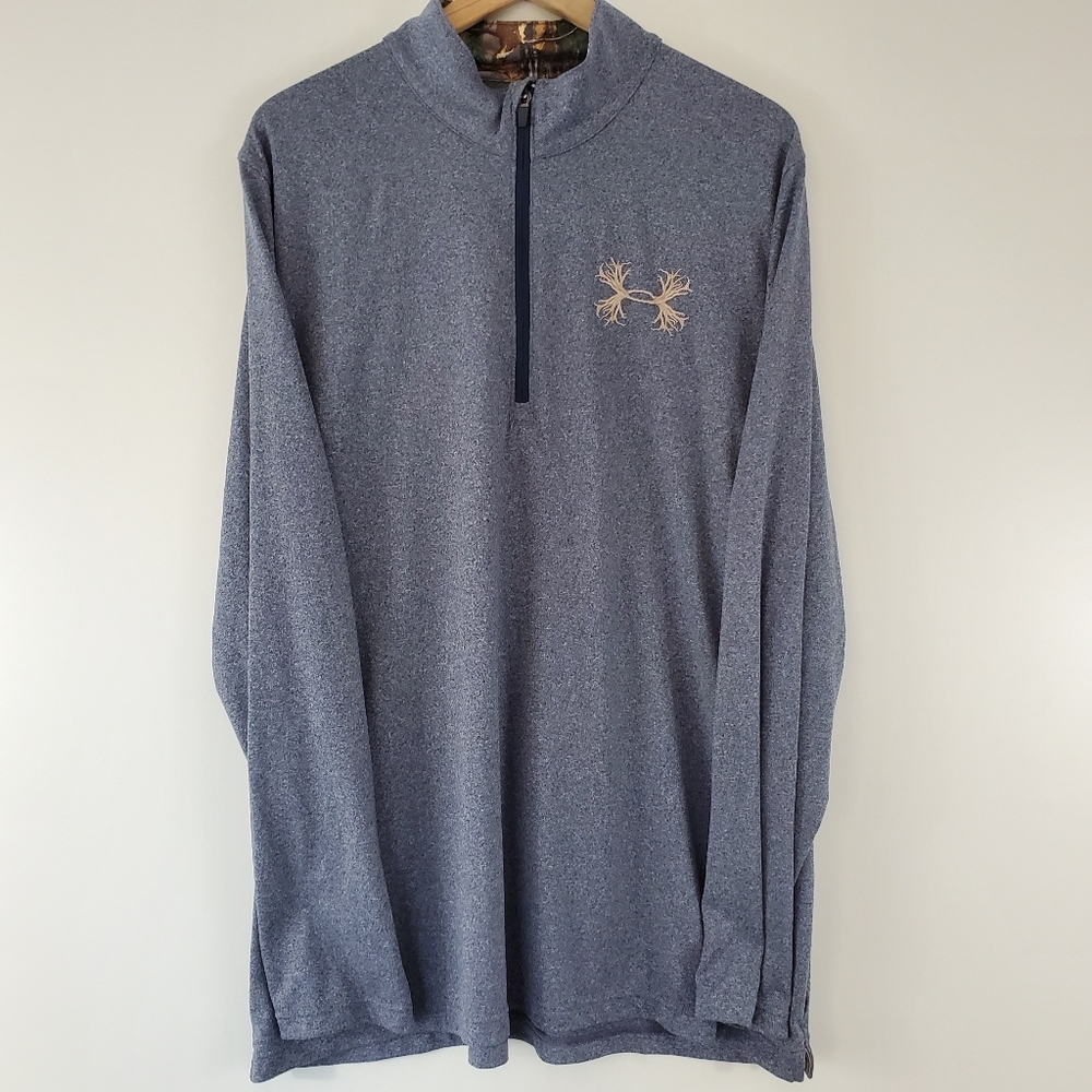 Under Armour camo neck long sleeve quarter zip tee